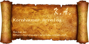 Kornhauser Arnolda névjegykártya